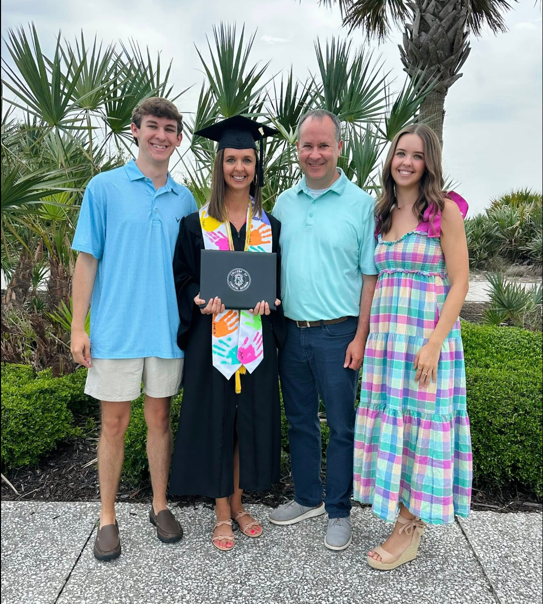 Family posing for picture